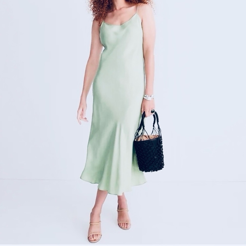 J. Crew Light Green Midi Dress